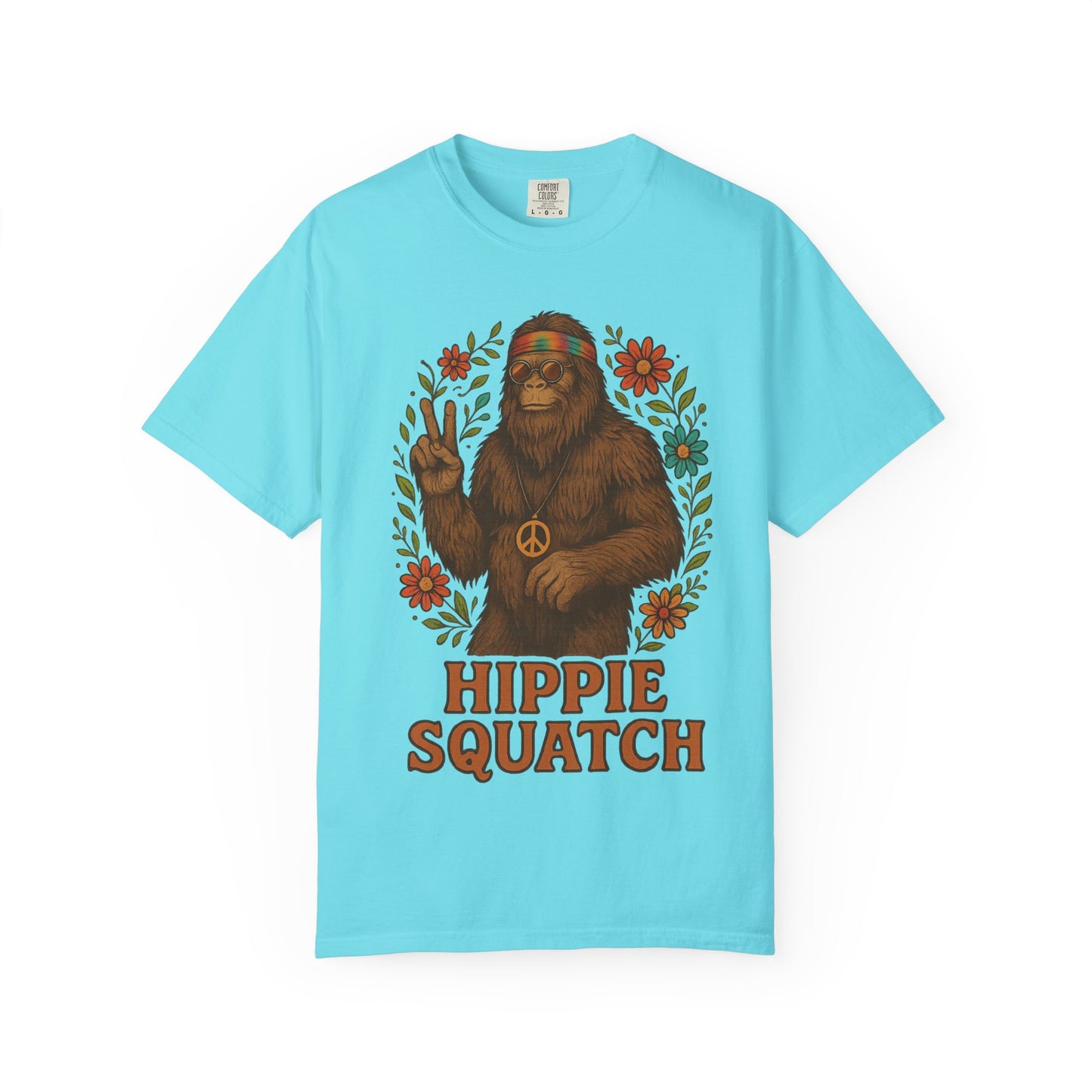Hippie Sasquatch T-Shirt, Vintage Unisex Tee, Bohemian Style Top - Bigfoot Comfort Colors 1717