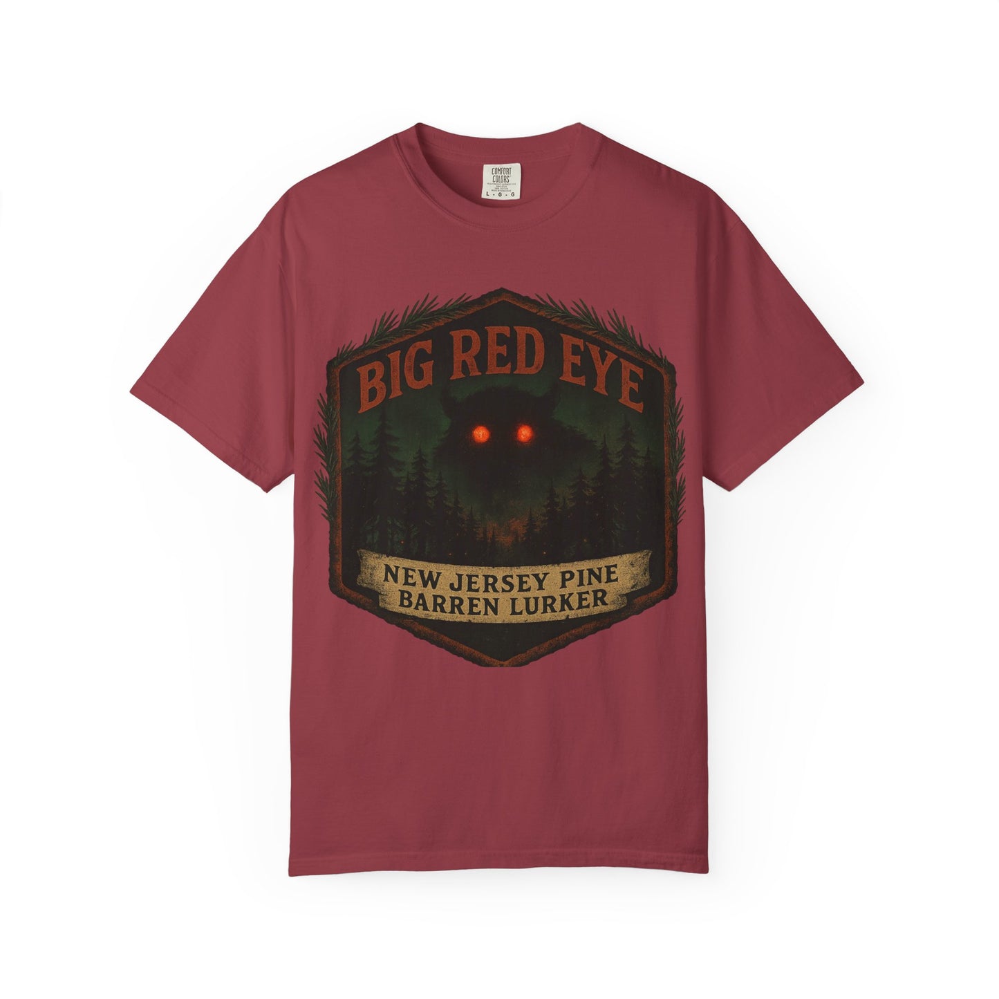 Big Red Eye Pine Barron Lurker - New Jersey Sasquatch - Squatches Around the World Collection - Comfort Colors 1717