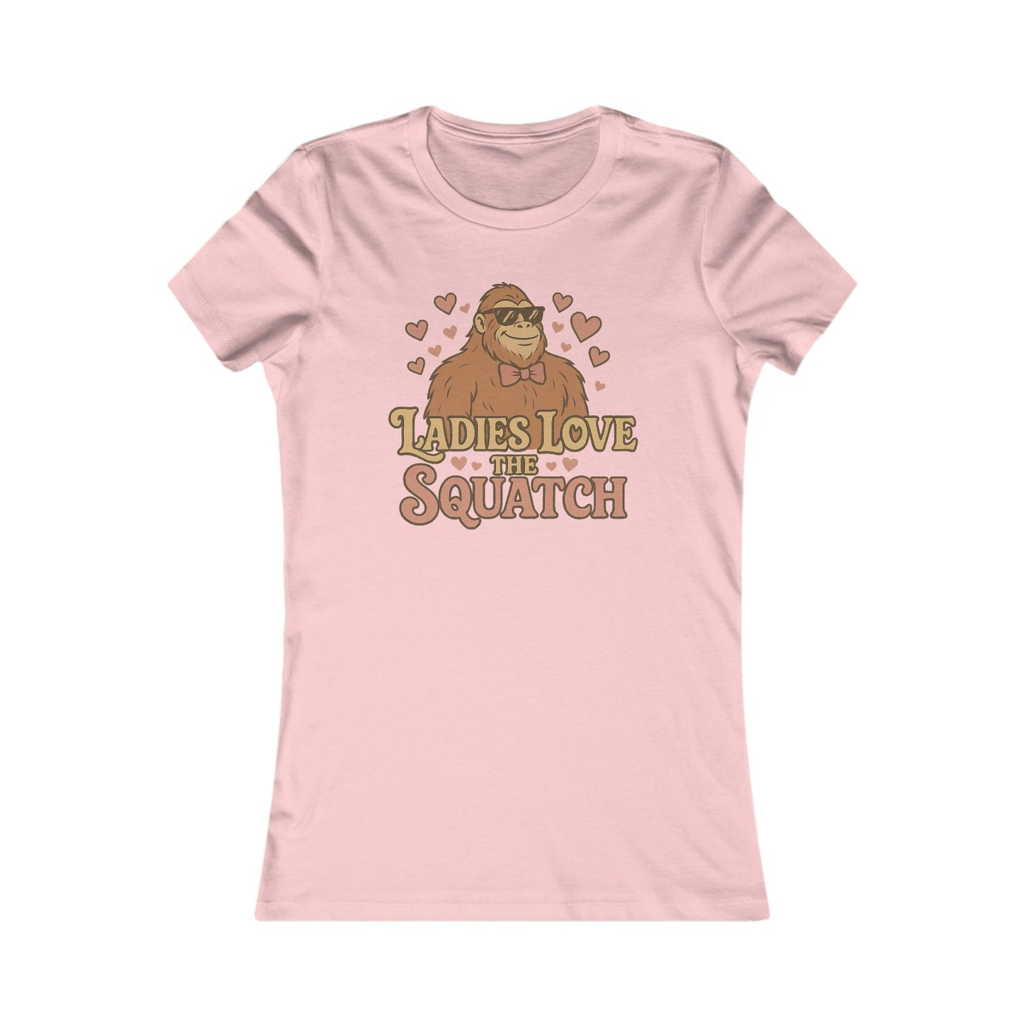 Title: Ladies Love the Squatch Women's T-Shirt - Funny Bigfoot Romance Tee - Bella+Canvas Favorite Tee