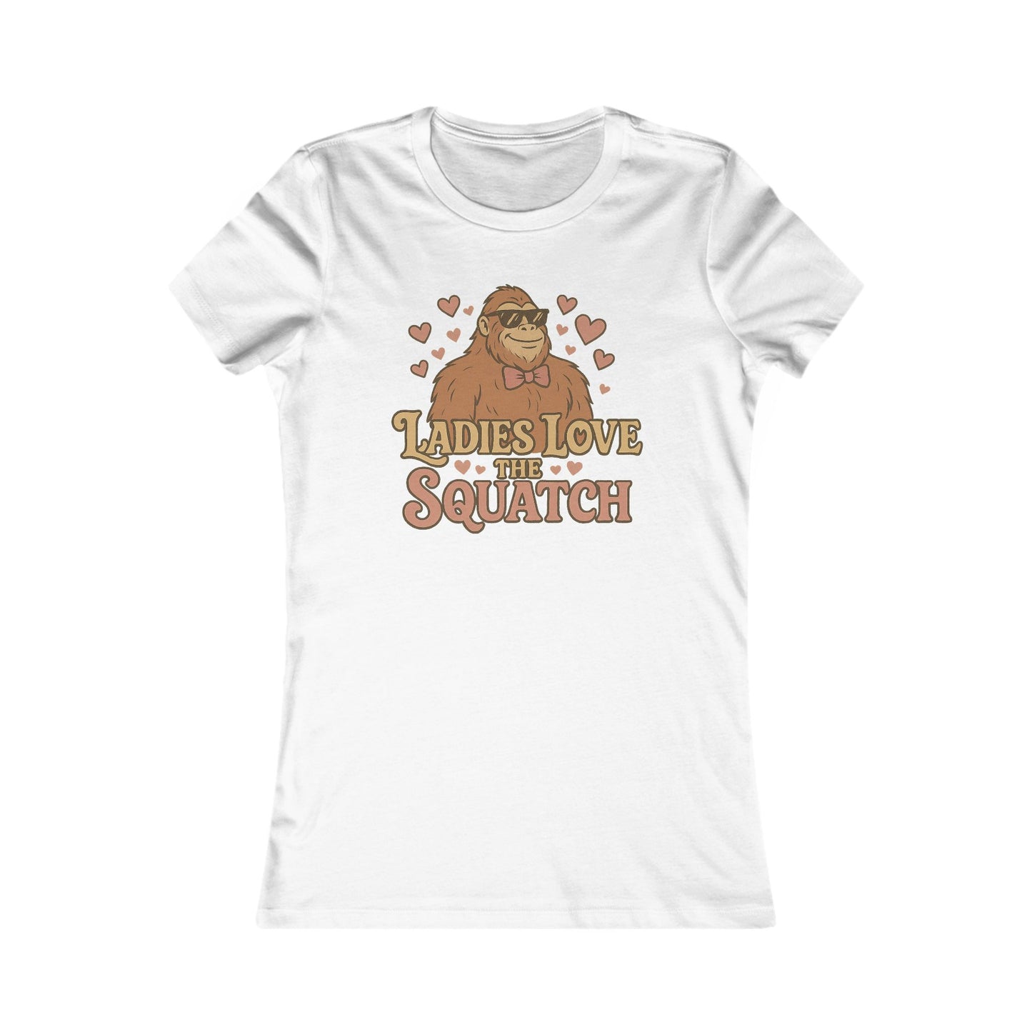 Title: Ladies Love the Squatch Women's T-Shirt - Funny Bigfoot Romance Tee - Bella+Canvas Favorite Tee