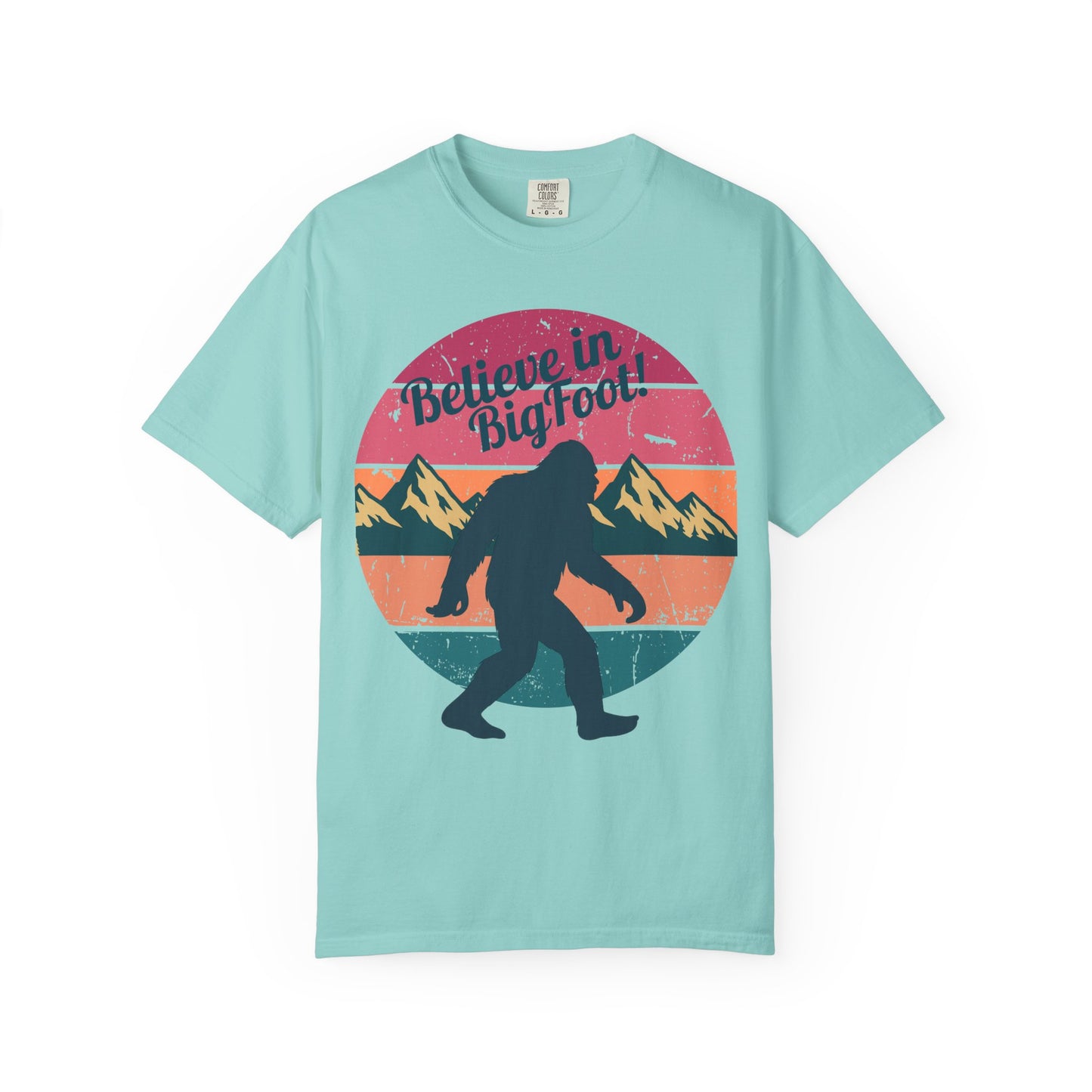 Believe in Bigfoot T-Shirt - Vintage Retro Sasquatch Tee - Outdoor Adventure Bigfoot Shirt - Unisex Garment-Dyed