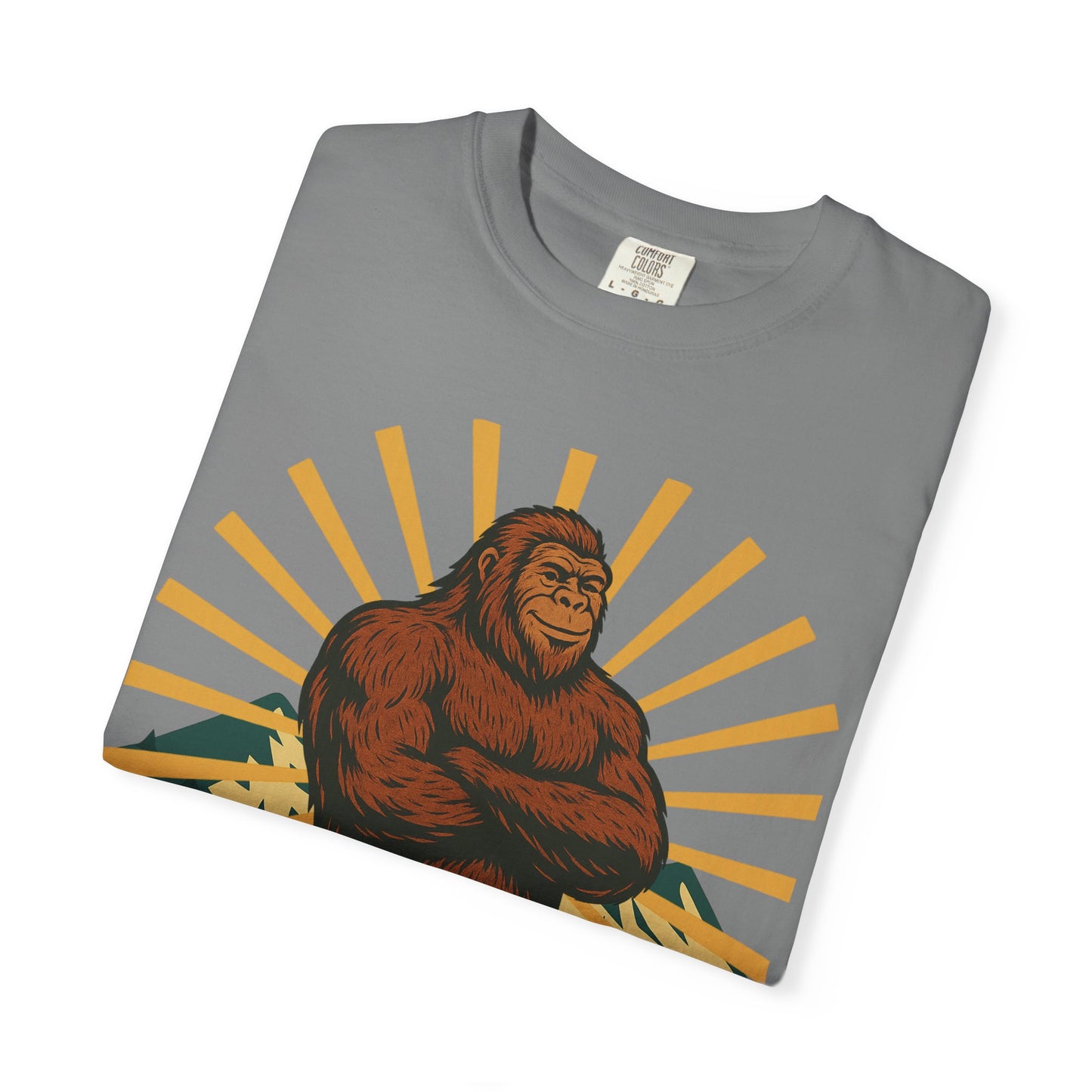 Bigfoot Energy T-Shirt - Retro Bigfoot Enthusiast Tee - Outdoor Adventure Sasquatch Shirt - Unisex Garment-Dyed