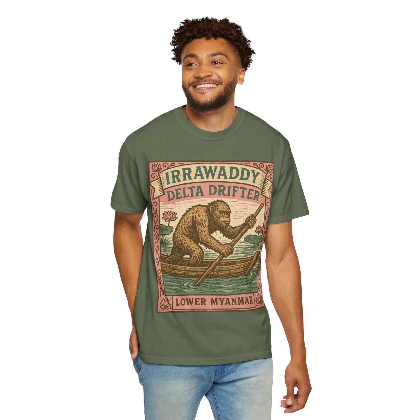 Irrawaddy Delta Drifter - Lower Myanmar - Squatches Around the World Collection - Comfort Colors 1717 T-Shirt