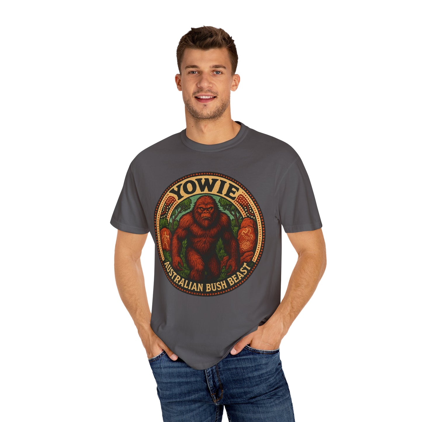 Yowie Australian Bush Beast T-Shirt, Unisex Graphic Tee, Nature Lover Gift, Outdoor Adventure Shirt, Fun Animal Tee, Eco-Friendly Apparel