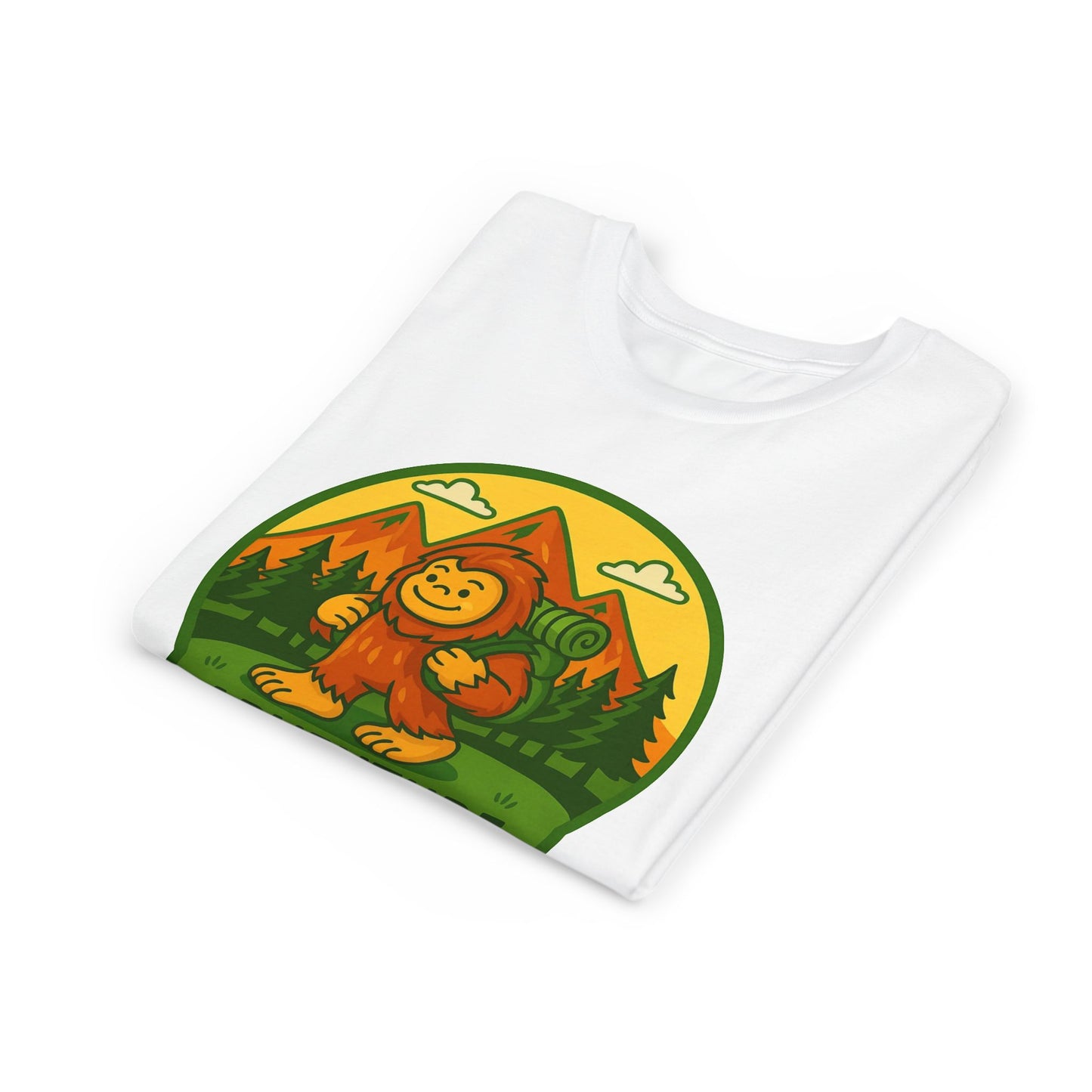 Adventure Awaits Youth Tee, Fun Kids Shirt, Cute Sasquatch T-Shirt, Summer Adventure Clothing, Perfect Gift for Young Explorers