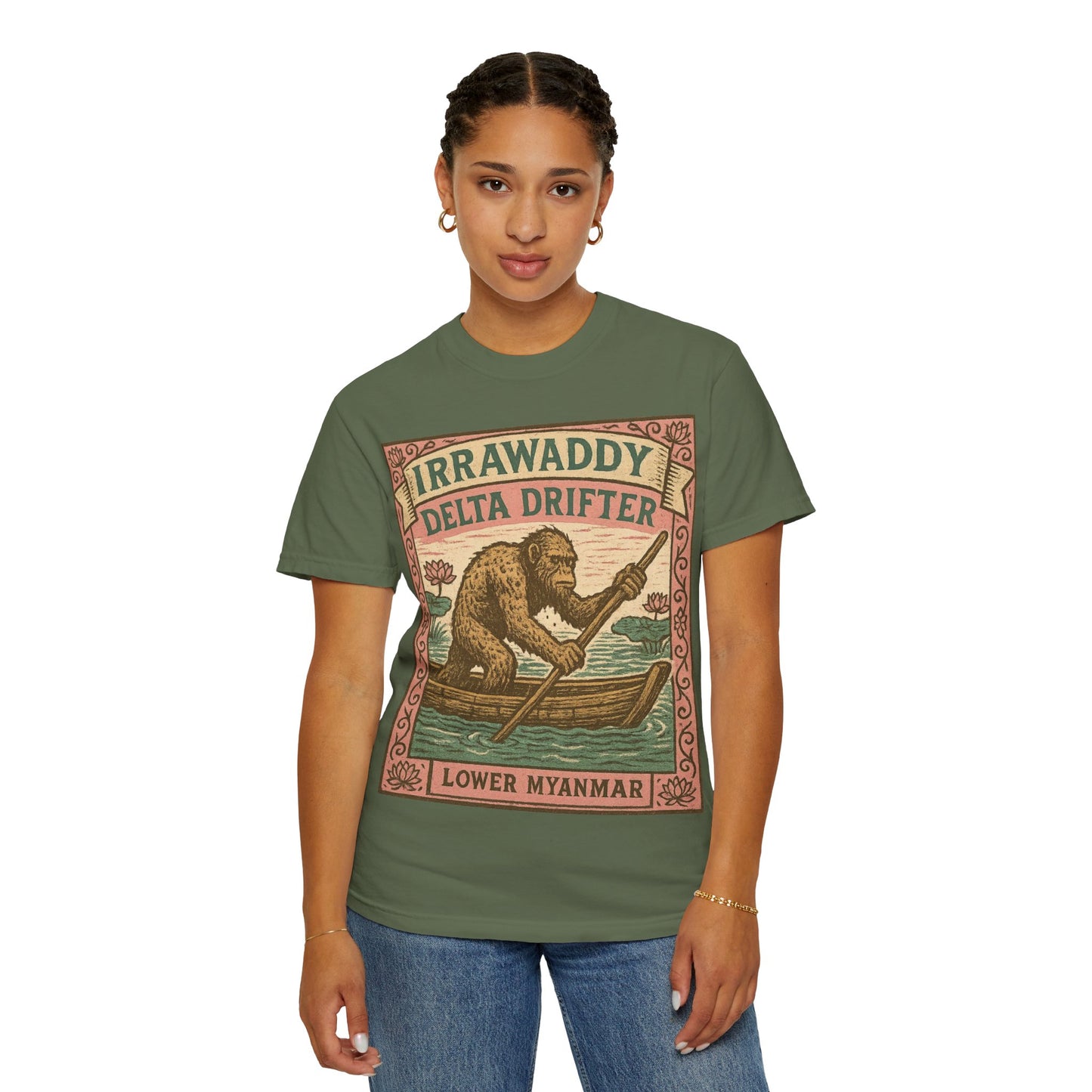 Irrawaddy Delta Drifter - Lower Myanmar - Squatches Around the World Collection - Comfort Colors 1717 T-Shirt