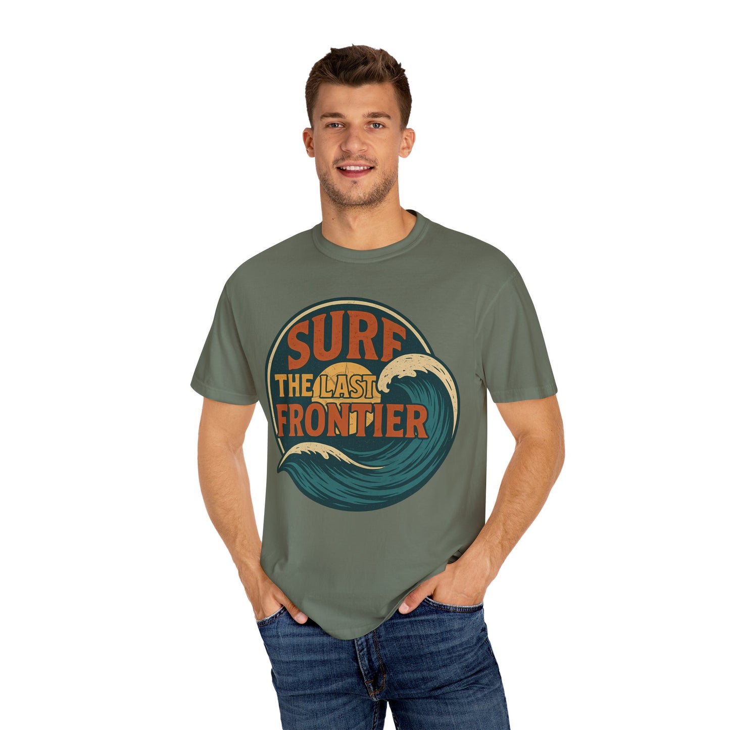 Surf The Last Frontier Vintage T-Shirt – Heavyweight Garment-Dyed 100% Cotton Unisex Tee