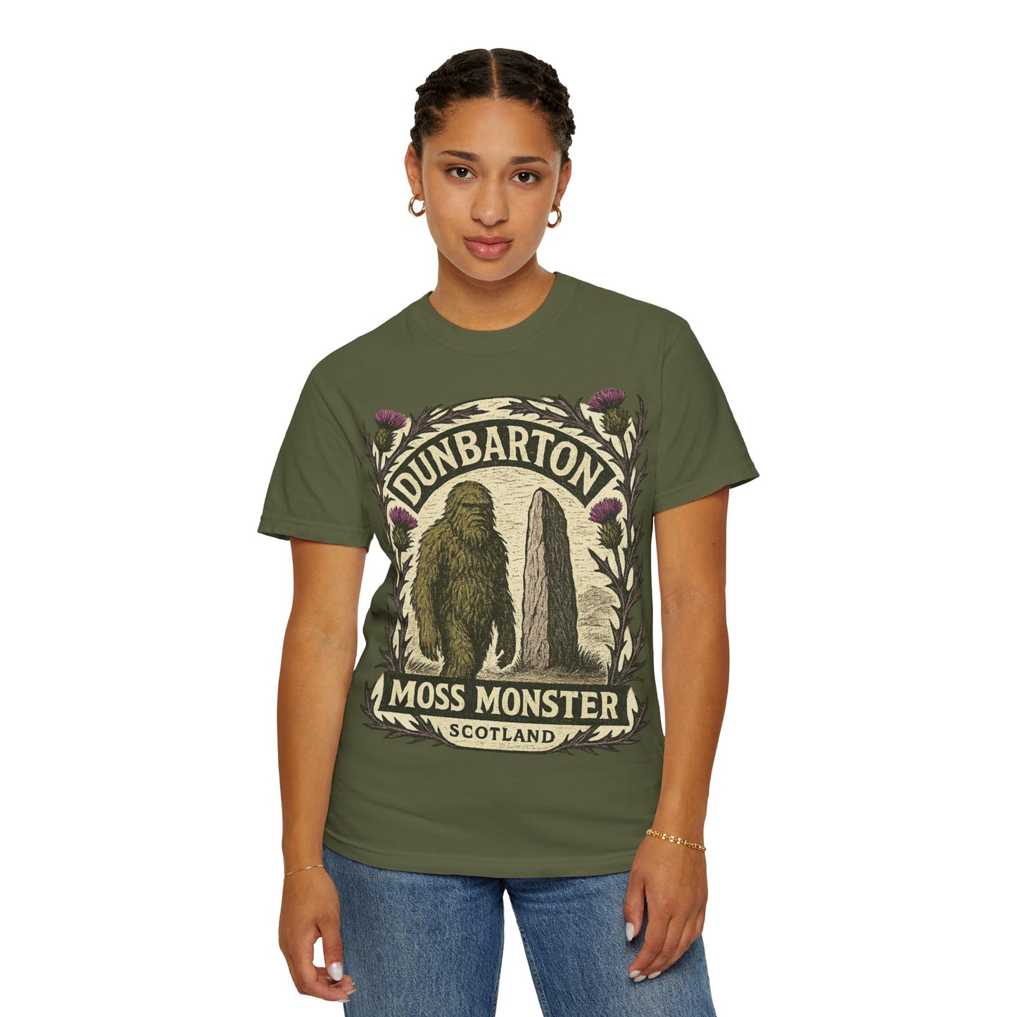 Dunbarton Moss Monster T-Shirt - Scottish Sasquatch - Comfort Colors 1717