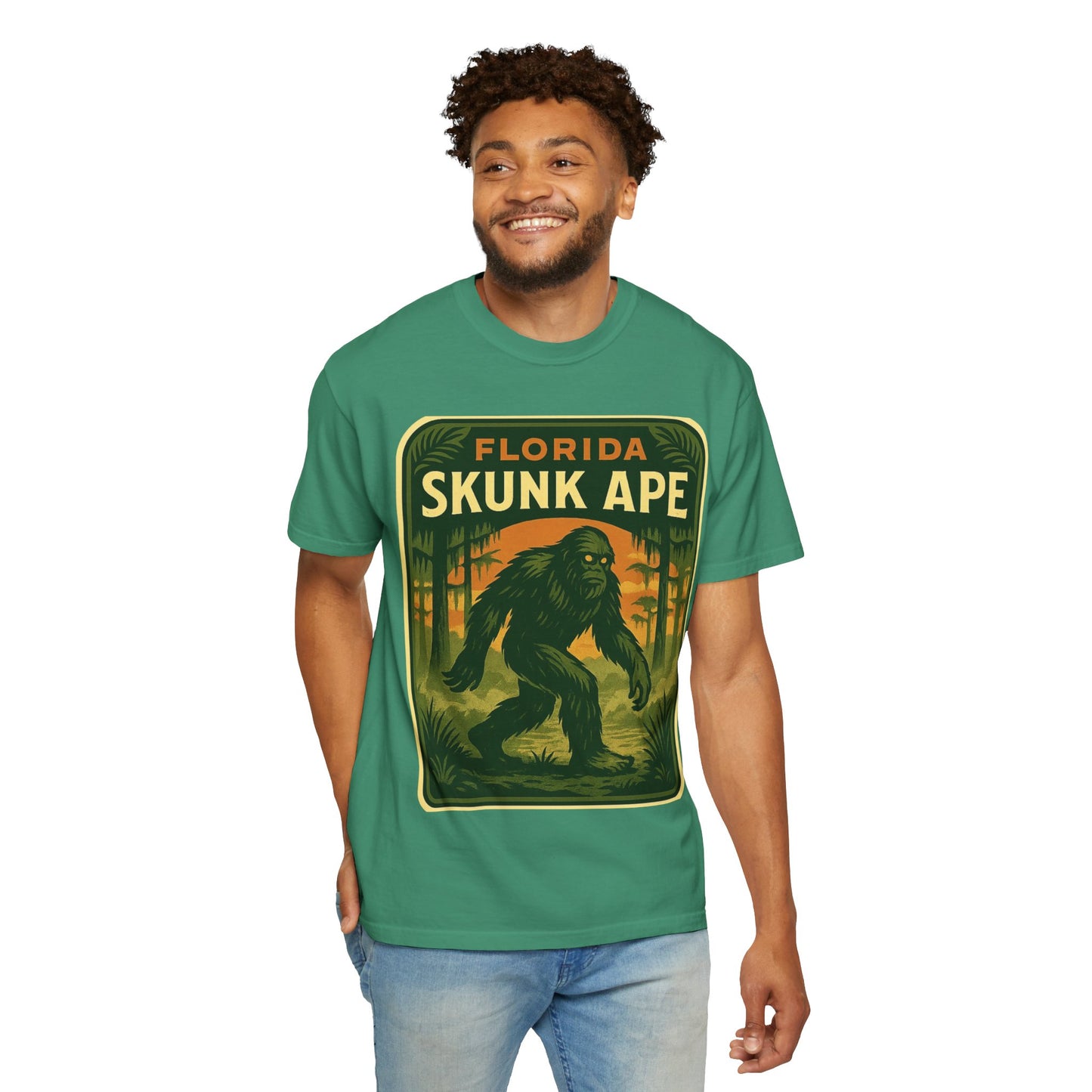 Florida Skunk Ape T-Shirt | Unisex Garment-Dyed Tee, Nature Lovers Gift, Unique Florida Souvenir, Outdoor Adventure Shirt, Fun Vintage [...]