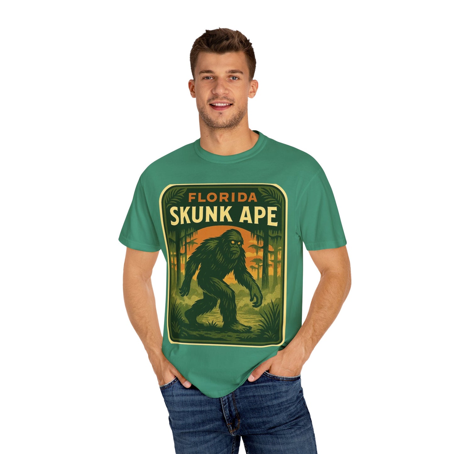 Florida Skunk Ape T-Shirt | Unisex Garment-Dyed Tee, Nature Lovers Gift, Unique Florida Souvenir, Outdoor Adventure Shirt, Fun Vintage [...]