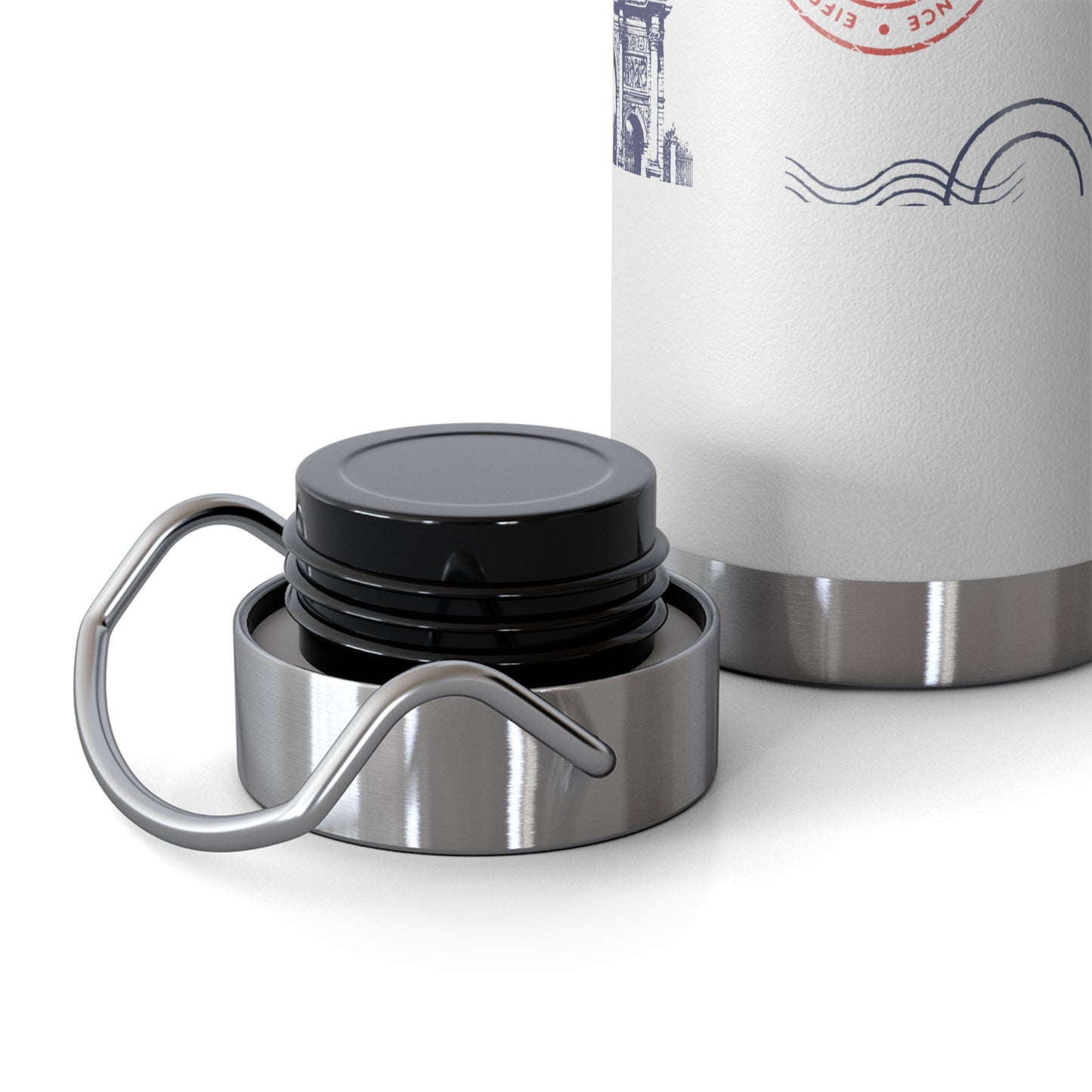 Insulated Bottle - Travel to Paris Passport Stamped, 22oz
