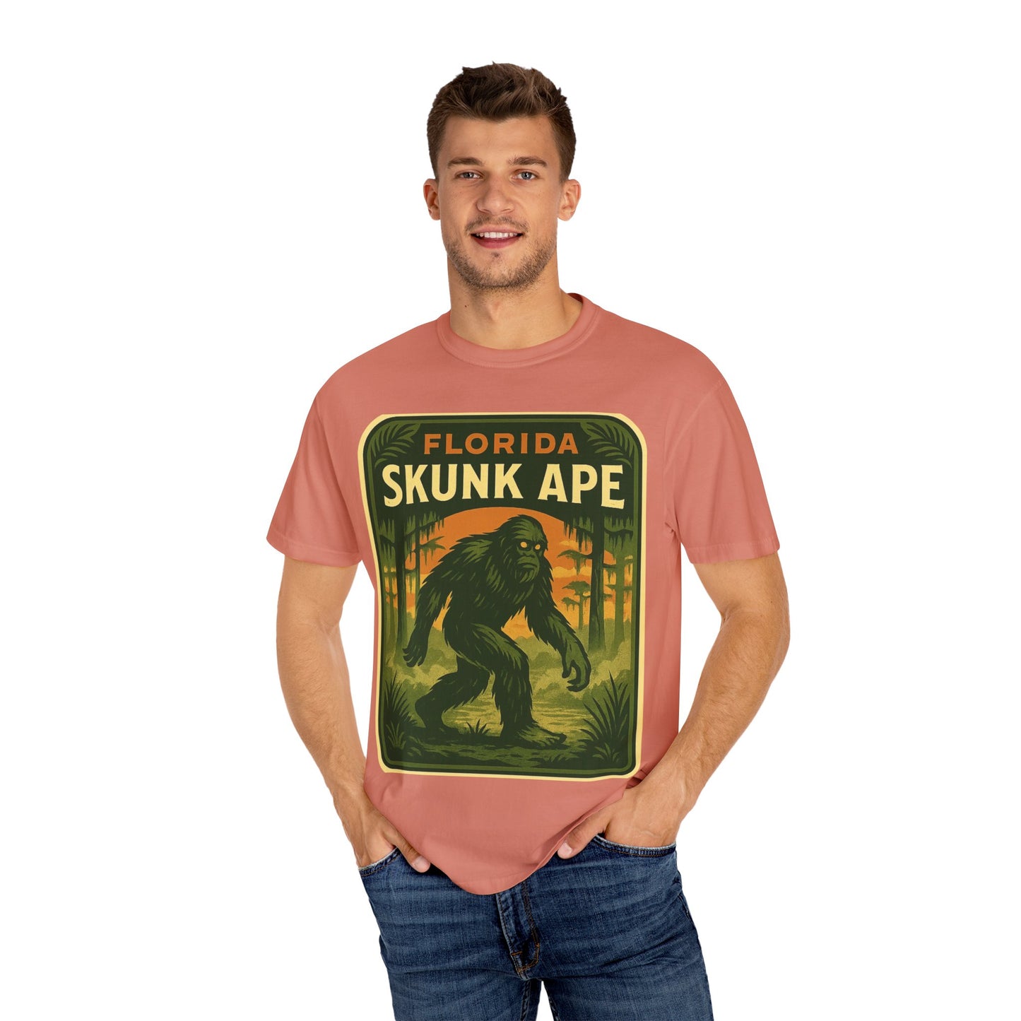 Florida Skunk Ape T-Shirt | Unisex Garment-Dyed Tee, Nature Lovers Gift, Unique Florida Souvenir, Outdoor Adventure Shirt, Fun Vintage [...]