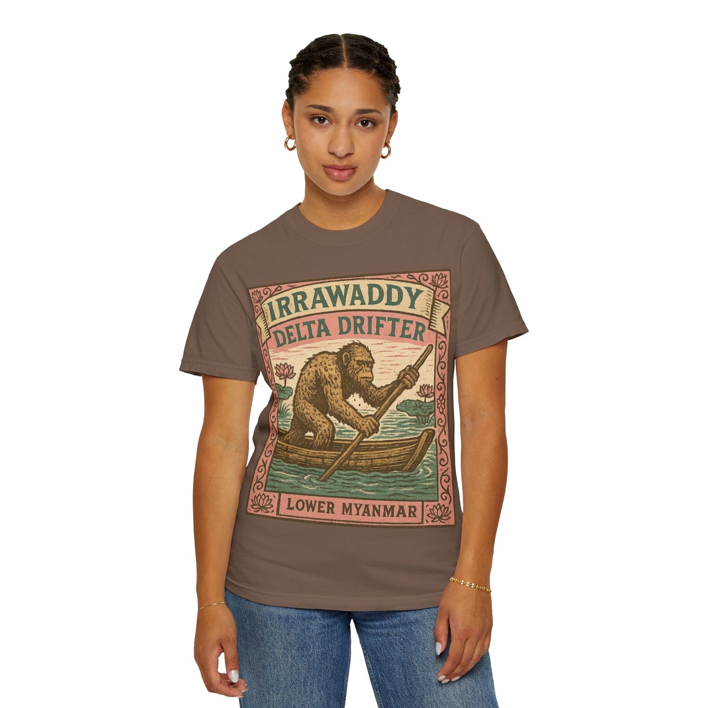 Irrawaddy Delta Drifter - Lower Myanmar - Squatches Around the World Collection - Comfort Colors 1717 T-Shirt