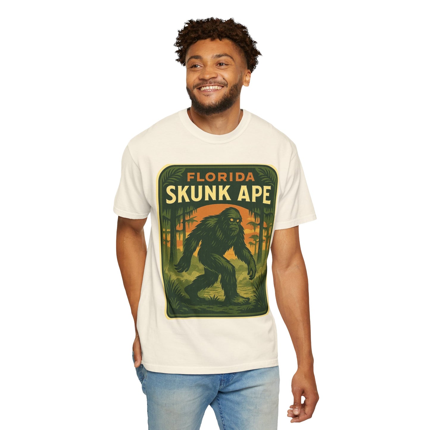 Florida Skunk Ape T-Shirt | Unisex Garment-Dyed Tee, Nature Lovers Gift, Unique Florida Souvenir, Outdoor Adventure Shirt, Fun Vintage [...]