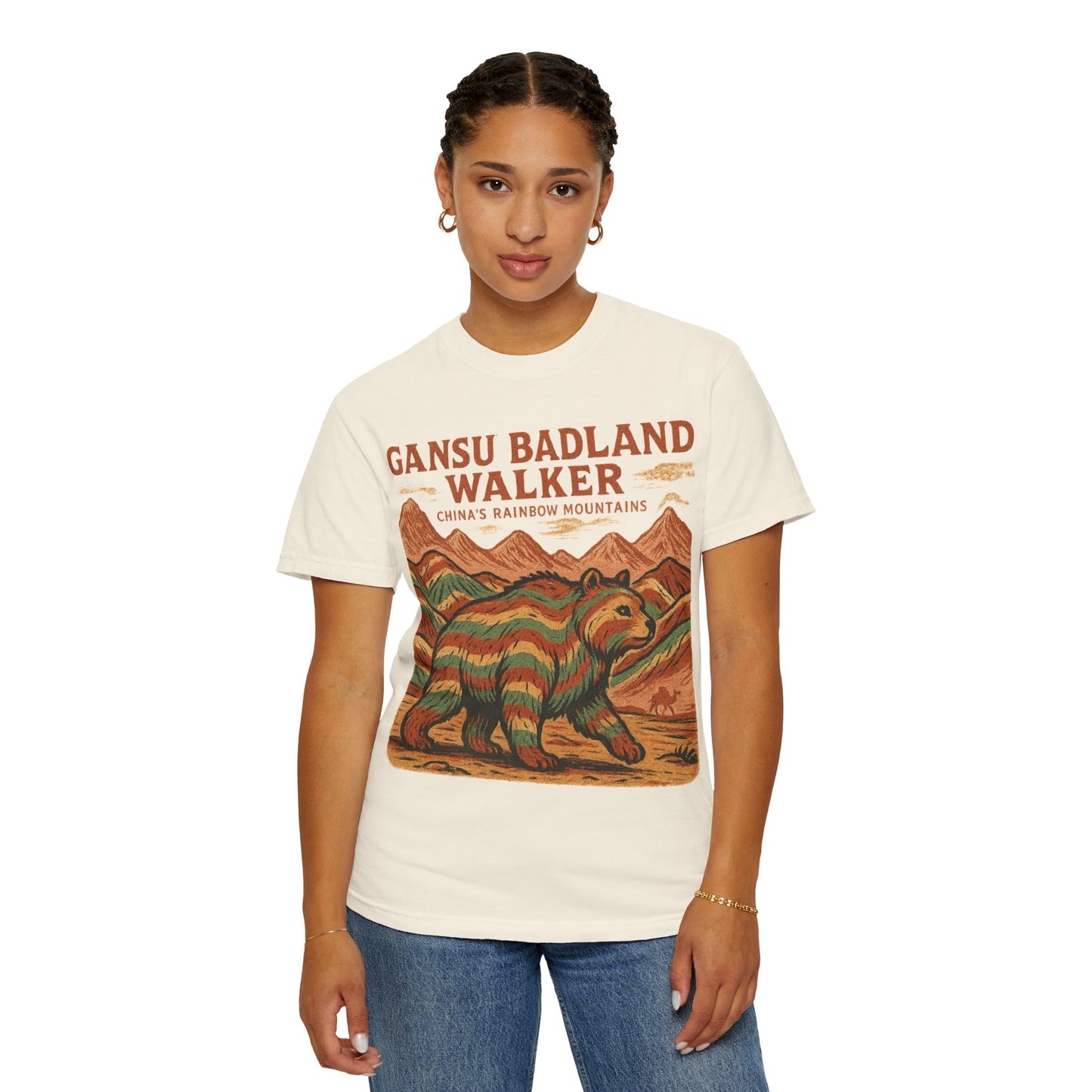 Gansu Badland Walker T-Shirt | Adventure Graphic Tee | Nature Lover Gift | Unisex Casual Wear | Outdoor Enthusiast Apparel