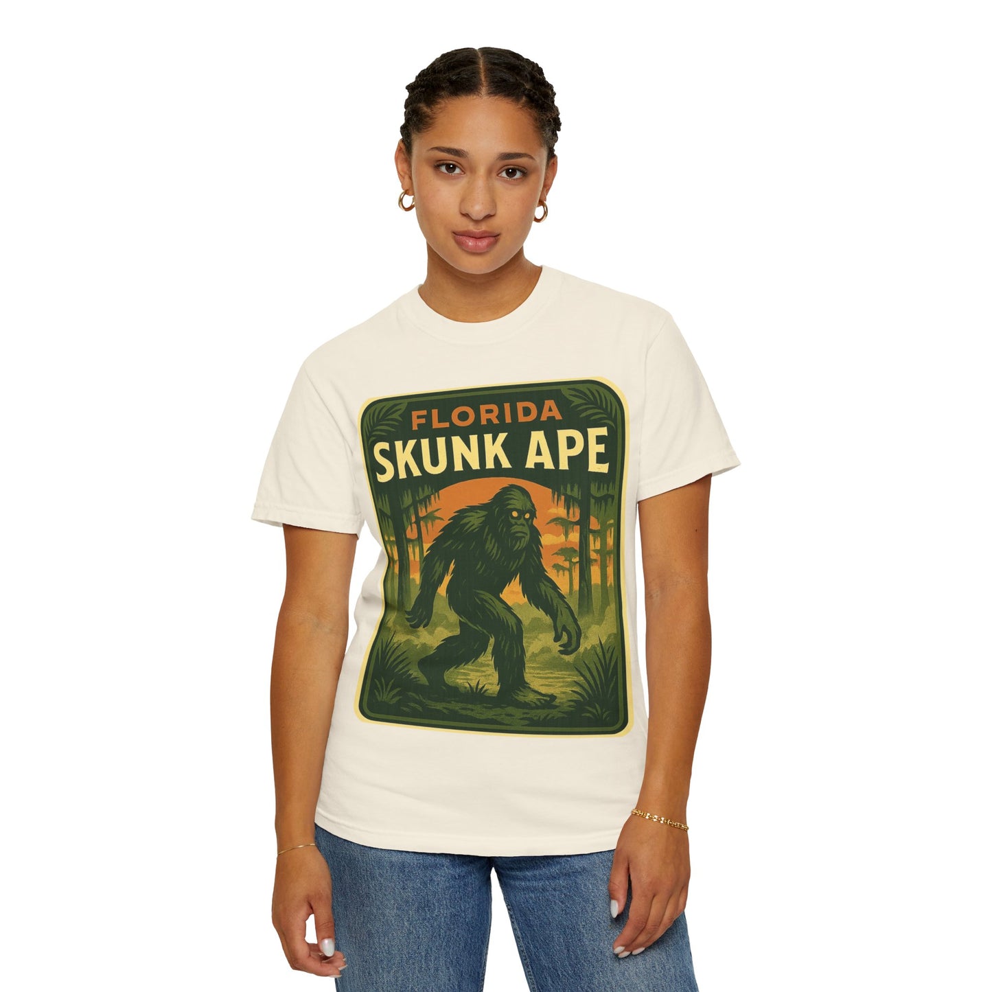 Florida Skunk Ape T-Shirt | Unisex Garment-Dyed Tee, Nature Lovers Gift, Unique Florida Souvenir, Outdoor Adventure Shirt, Fun Vintage [...]