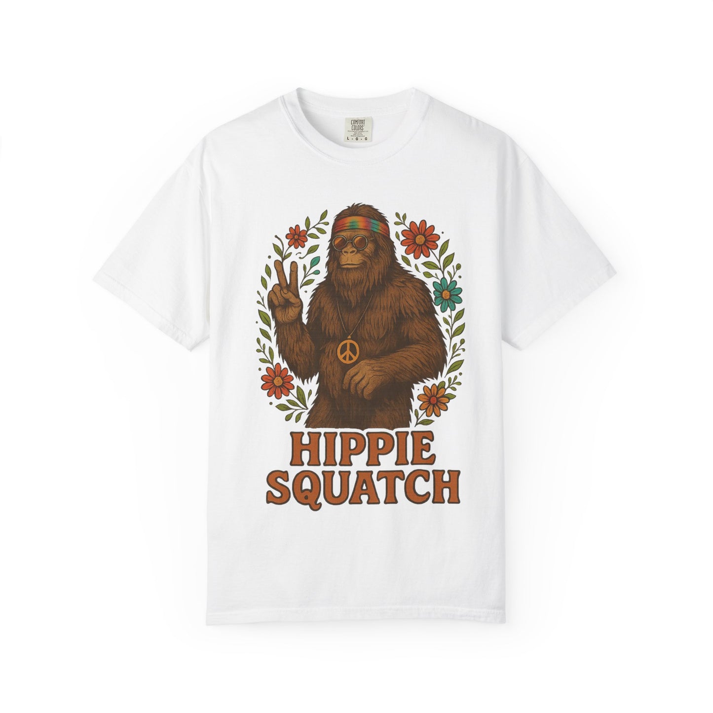 Hippie Sasquatch T-Shirt, Vintage Unisex Tee, Bohemian Style Top - Bigfoot Comfort Colors 1717