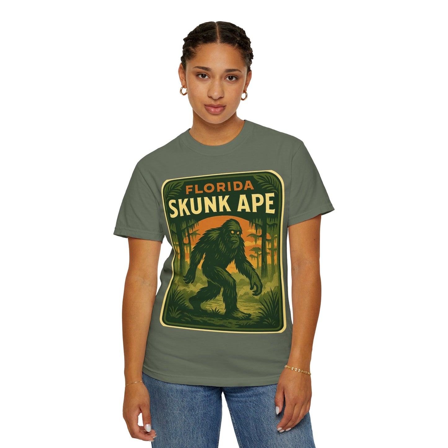 Florida Skunk Ape T-Shirt | Unisex Garment-Dyed Tee, Nature Lovers Gift, Unique Florida Souvenir, Outdoor Adventure Shirt, Fun Vintage [...]
