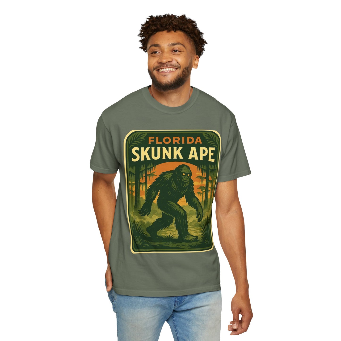 Florida Skunk Ape T-Shirt | Unisex Garment-Dyed Tee, Nature Lovers Gift, Unique Florida Souvenir, Outdoor Adventure Shirt, Fun Vintage [...]