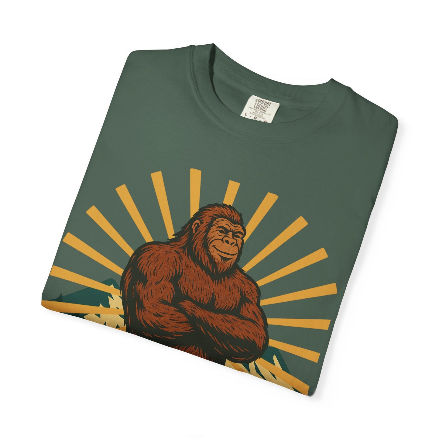 Bigfoot Energy T-Shirt - Retro Bigfoot Enthusiast Tee - Outdoor Adventure Sasquatch Shirt - Unisex Garment-Dyed