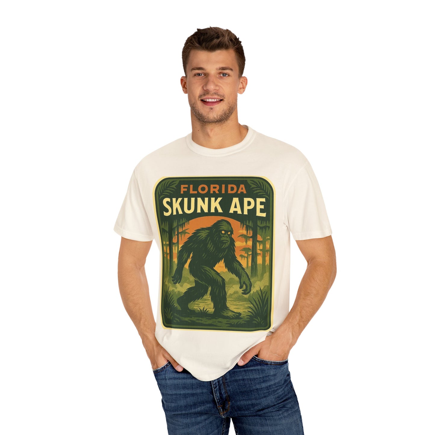 Florida Skunk Ape T-Shirt | Unisex Garment-Dyed Tee, Nature Lovers Gift, Unique Florida Souvenir, Outdoor Adventure Shirt, Fun Vintage [...]