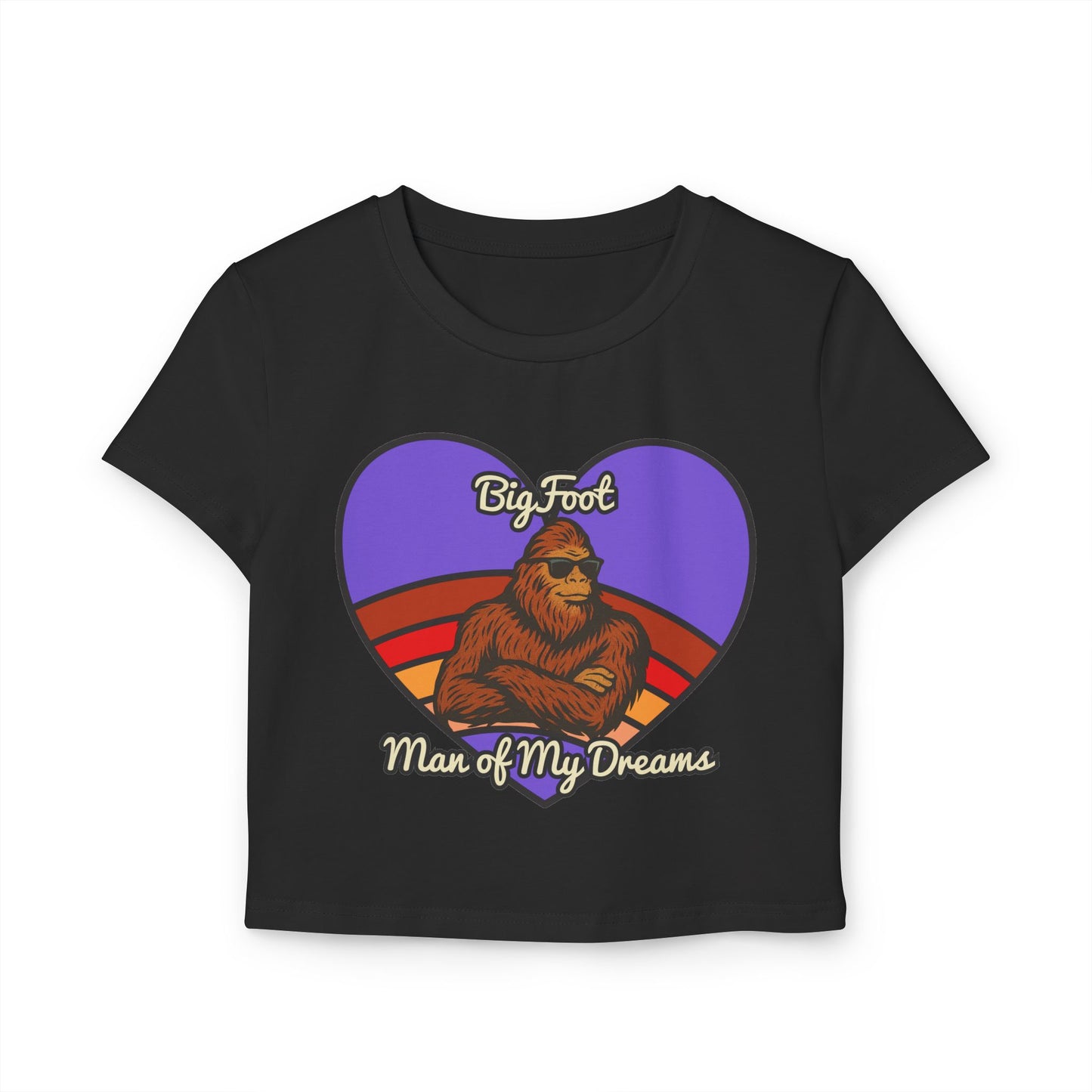 Bigfoot Lover Women's Baby Tee - Retro Bigfoot Design, Gift for Outdoorsy People, Cute Summer Top, Funny Gift for Nature Lovers, [...]