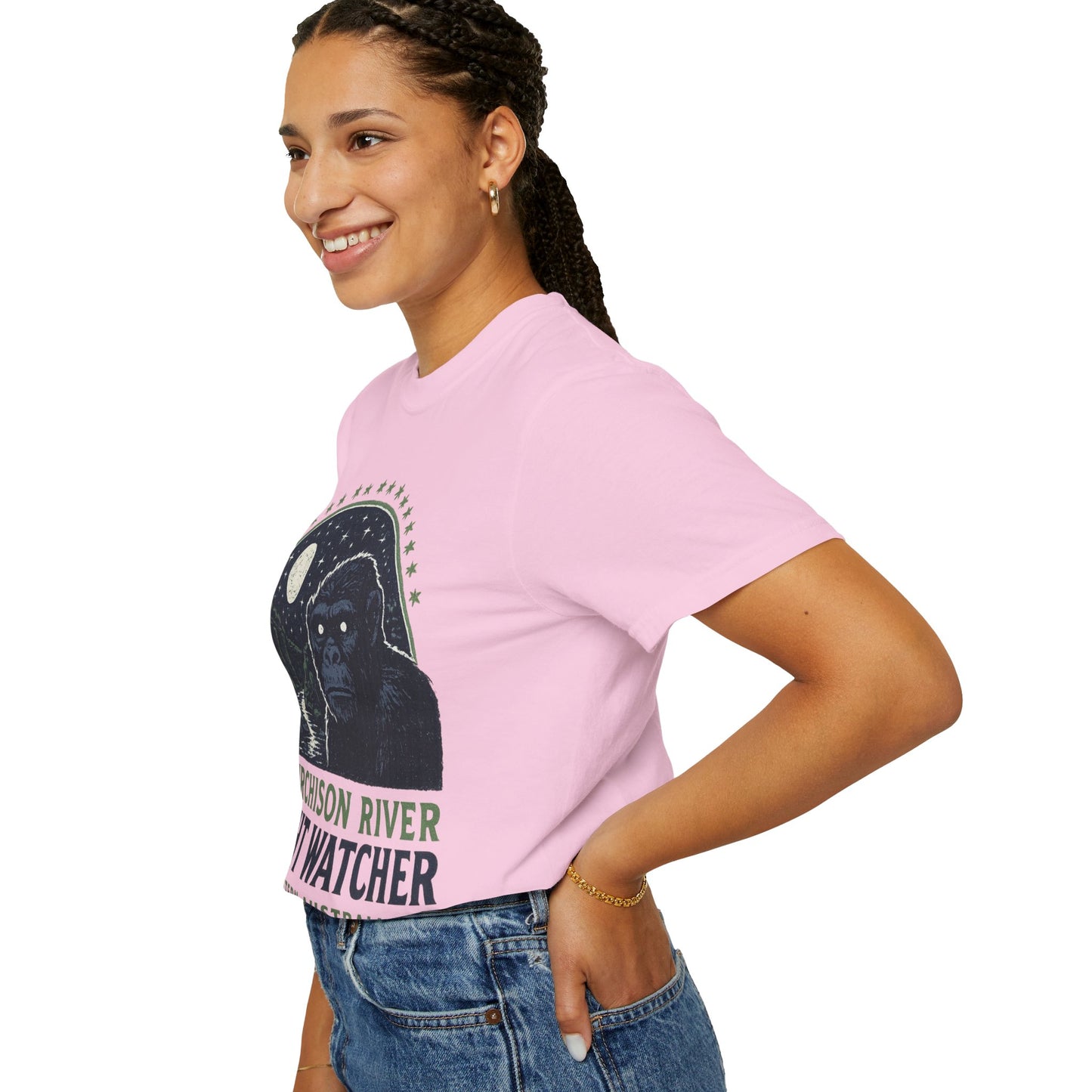 Night Watcher T-Shirt, Unisex Garment-Dyed Tee, Gorilla Graphic Shirt, Adventure Apparel, Casual Wear, Gift for Nature Lovers