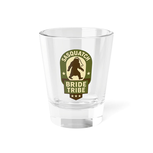 Sasquatch Bride Tribe Shot Glass, Fun Bachelorette Party Favor, Unique Wedding Keepsake, Bridal Shower Gift, Bigfoot Lover Drinkware