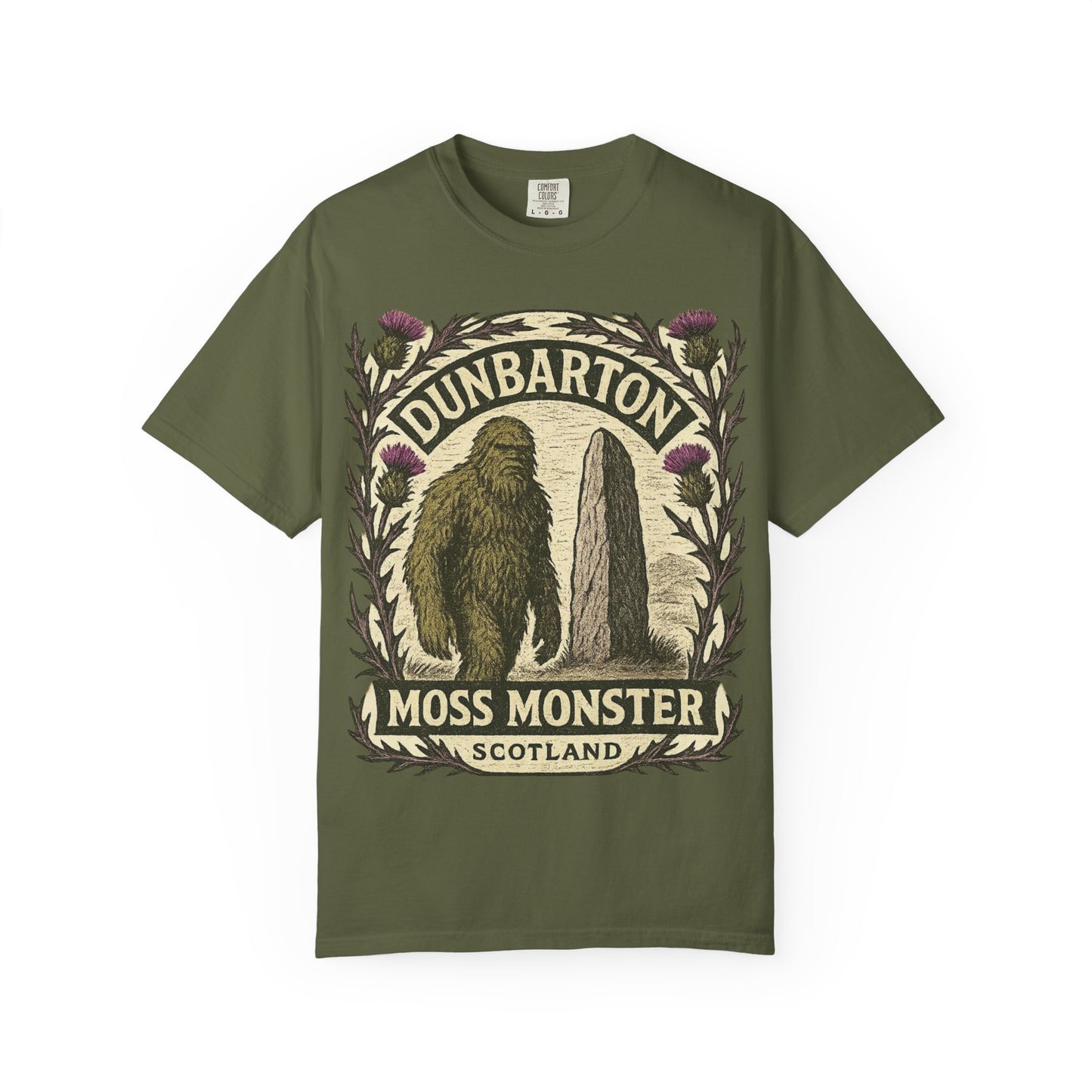 Dunbarton Moss Monster T-Shirt - Scottish Sasquatch - Comfort Colors 1717