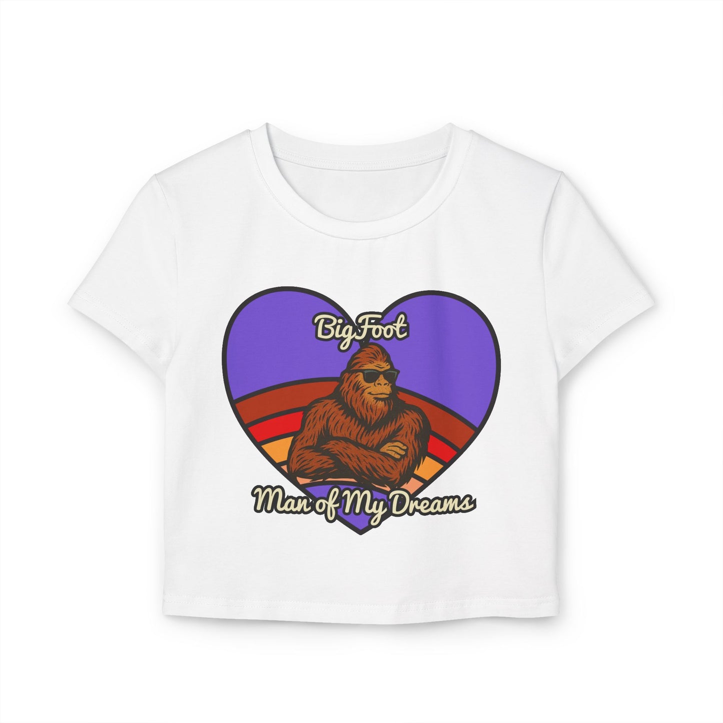 Bigfoot Lover Women's Baby Tee - Retro Bigfoot Design, Gift for Outdoorsy People, Cute Summer Top, Funny Gift for Nature Lovers, [...]
