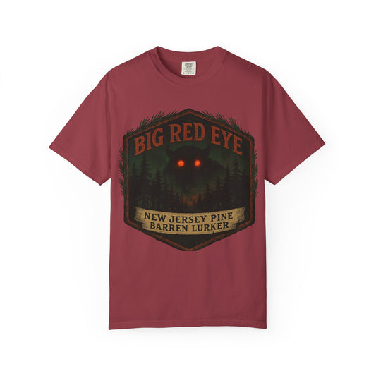 Big Red Eye Pine Barron Lurker - New Jersey Sasquatch - Squatches Around the World Collection - Comfort Colors 1717