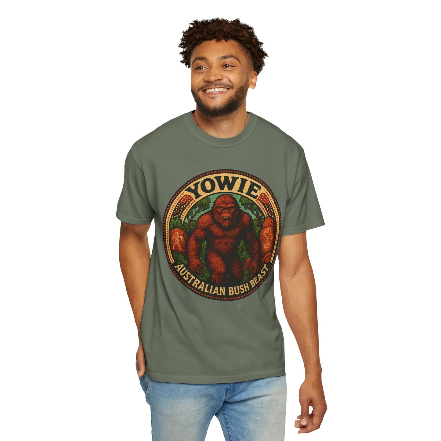 Yowie Australian Bush Beast T-Shirt, Unisex Graphic Tee, Nature Lover Gift, Outdoor Adventure Shirt, Fun Animal Tee, Eco-Friendly Apparel